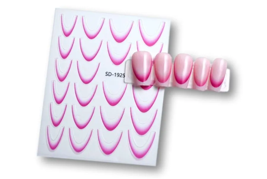 Ombre/French-Sticker - Fuchsia