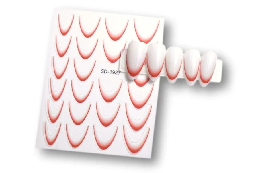 Ombre/French-Sticker - Orange-Rot