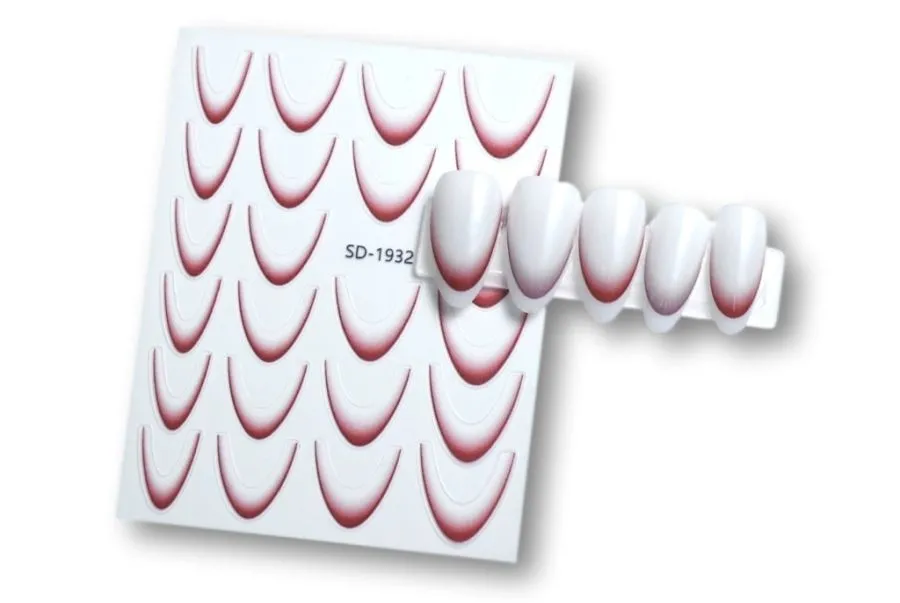 Ombre/French-Sticker - Dunkelrot