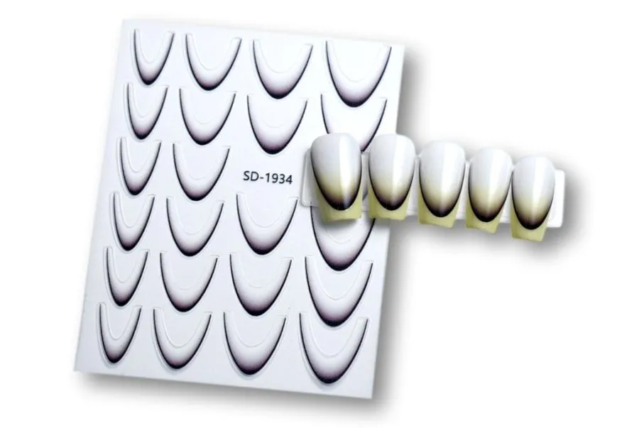 Ombre/French-Sticker - Schwarz