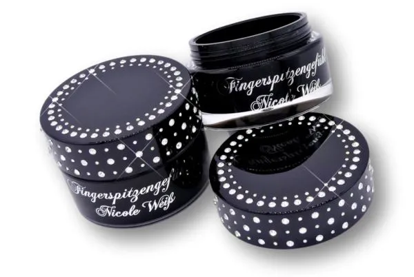 100 ml-Leertiegel mit Glitzersteinen