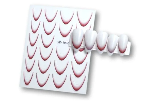 Ombre/French-Sticker - Dunkelrot